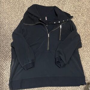 FP Movement by Free People Navy Zip-Up Hoodie